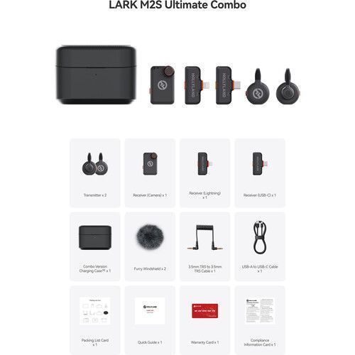Микрофонная система Hollyland LARK M2S Ultimate Combo (на 2 персоны) (3.5 мм, USB-C, Lightning) (Lark M2S Ultimate Combo) 1001636 фото