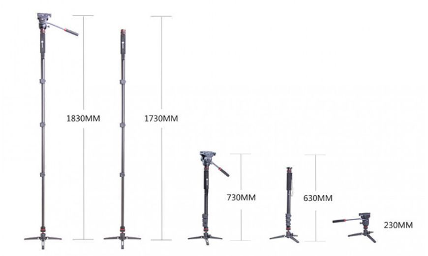 Монопод Lennon LM5CH Quick Release Monopod with Modular Design (LM5CH) (без голови) 10005299 фото