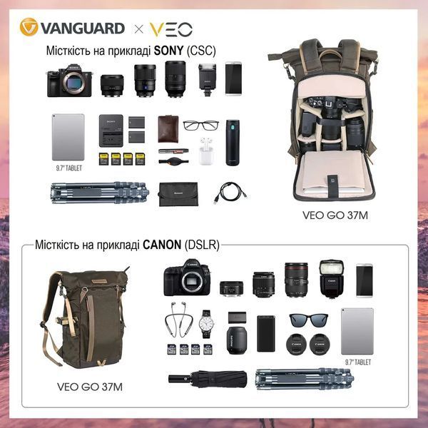 Рюкзак Vanguard VEO GO 37M Khaki-Green (VEO GO 37M KG) (DAS301098) 10004517 фото
