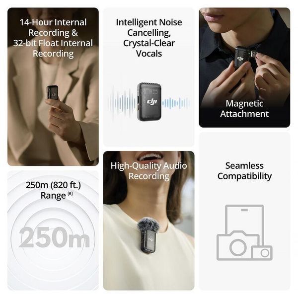 Микрофонная система DJI Mic 2 Compact Digital Wireless для Camera & Smartphone (CP.RN.00000327.01) 10006920 фото