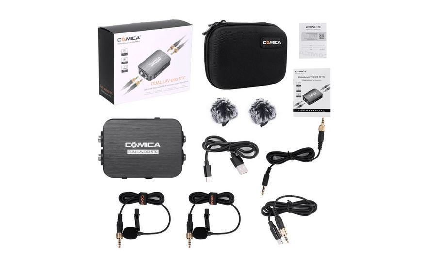 Микрофон COMICA Audio DUAL.LAV D03 STC Dual Omnidirectional Lavalier Microphones with Monitoring for USB 10001571 фото