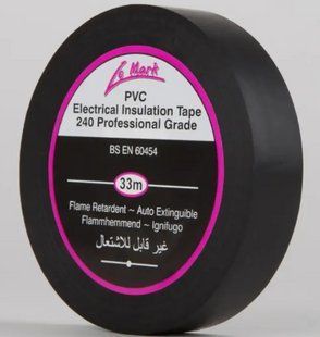 Клейкая лента Le Mark Advance AT7 PVC Electrical Insulation Tape 007 75mm x 33m Black (PVC75B007) 10007056 фото