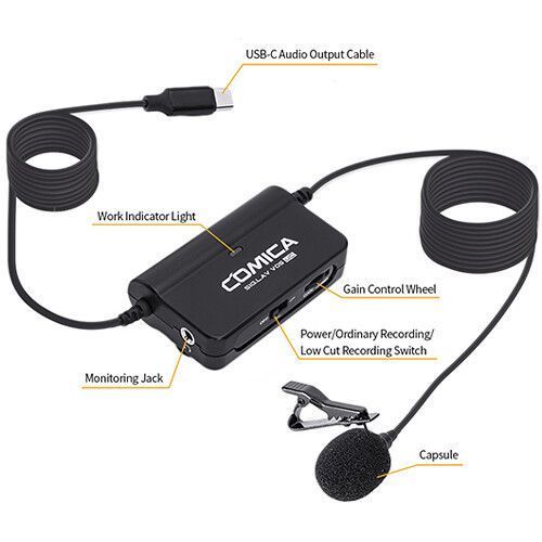 Микрофон Comica Audio SIG.LAV V05 UC Omnidirectional Lavalier Microphone with Gain and Monitoring for Android 10003271 фото