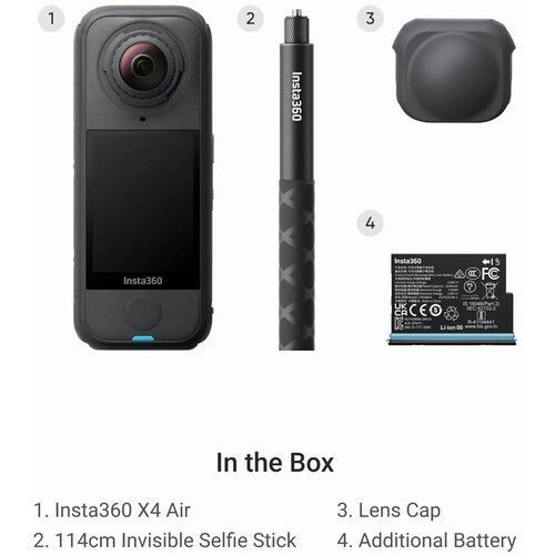 Панорамная экшн-камера Insta360 X4 Air Starter Bundle (Black) (CINSAAFA-SE03) 1001769 фото