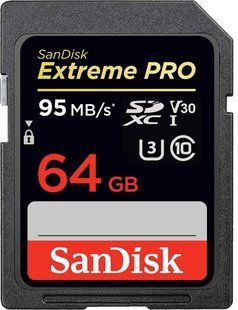 Карта пам'яті SanDisk 64GB SDXC V30 UHS-I U3 R95/W90MB/s 4K Extreme Pro (SDSDXXG-064G-GN4IN) 10001609 фото