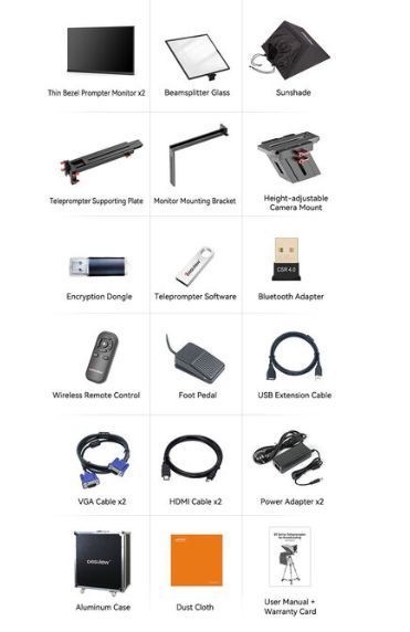 Телесуфлер Desview DT24-MS Dual-Screen HDMI/3G-SDI Teleprompter with 24" High-Bright Monitors (DT24-MS) 10007377 фото